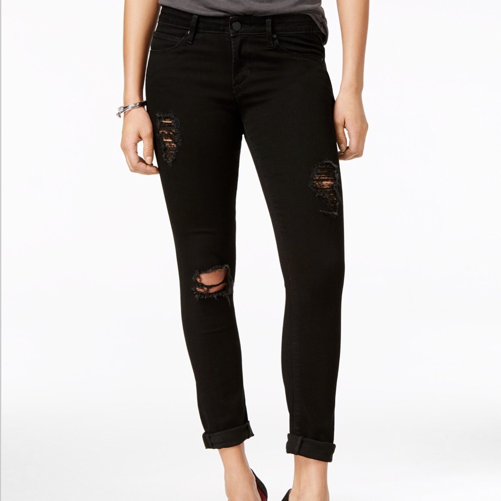 Black skinny ripped jeans